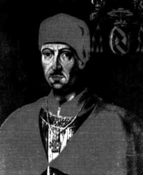 Pedro Gonz�lez de Mendoza. El Cardenal Mendoza, hijo del Marqu�s de Santillana, fue el principal benefactor del monasterio de Sopetr�n. 