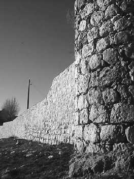 A�os 90. Tramo de muralla orientado al sureste, que �ltimamente ha sido reconstruido.
